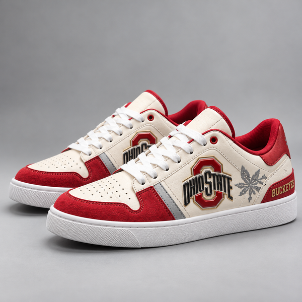 OSU Scarlet and Cream - Low Top Sneakers with Collegiate Attitude - main