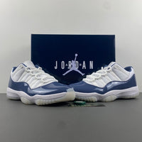 Low Top Sneakers, Navy Blue White Colorway, Lace Up Design, Casual Gift for Sneaker Fans