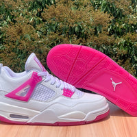 Mid Top Sneakers, White Pink Colorway, Lace Up Design, Casual Gift for Sneaker Fans