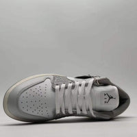 Low Top Sneakers, White Gray Colorway, Cracked Pattern, Lace Up Design, Casual Gift for Sneaker Fans