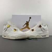 Low Top Sneakers, White Gold Colorway, Metallic Finish, Lace Up Design, Casual Gift for Sneaker Fans