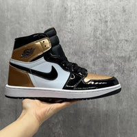 High Top Sneakers, Black Gold Colorway, Mismatched Colorway, Lace Up Design, Casual Gift for Sneaker Fans