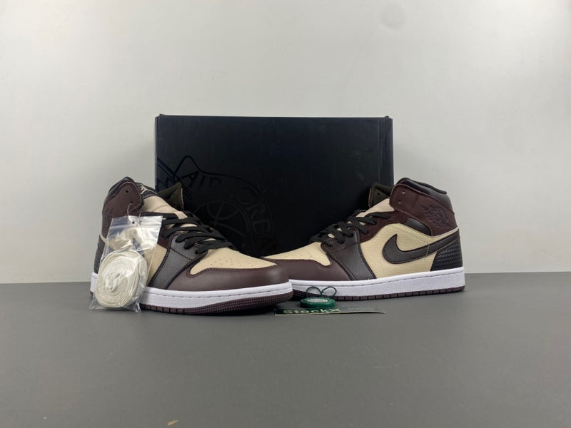 Mid Top Sneakers, Beige Brown Colorway, Lace Up Design, Casual Gift for Sneaker Fans