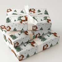 Watercolor Dog Gift Wrap, Cavalier King Charles Spaniel Christmas Wrapping Paper, Holiday Puppy Wrapping Paper Roll, Dog Lover Present Wrap