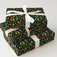 Modern Abstract Confetti Gift Wrap, Christmas Terrazzo Wrapping Paper, Dark Green Holiday Wrapping Paper, Festive Xmas Gift Wrap Roll