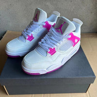Mid Top Sneakers, White Pink Colorway, Lace Up Design, Casual Gift for Sneaker Fans