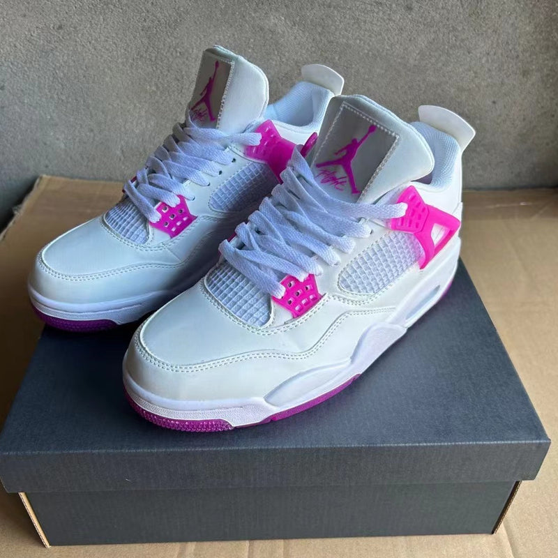 Mid Top Sneakers, White Pink Colorway, Lace Up Design, Casual Gift for Sneaker Fans