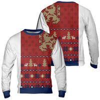 Patriotic Czech Flag Reindeer Graphic Crewneck, Czech Republic Lion Ugly Christmas Sweatshirt, Winter Holiday Sweater, Czechia Xmas Present
