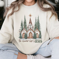 Christian Christmas Sweatshirt, The Greatest Present Is Jesus Sweatshirt, Religious Church Crewneck, Faith Holiday Pullover, Xmas Present for Her