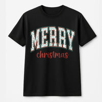 Retro Leopard Print Holiday Graphic Tee, Merry Christmas T-Shirt, Festive Xmas Animal Print Shirt, Adorable Holiday Present for Women