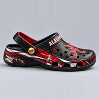 ALA Crimson Script - Distressed Graphic Clog in Black and Red