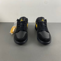 Low Top Sneakers, Black Yellow Colorway, Lace Up Design, Casual Gift for Sneaker Fans