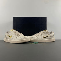 Low Top Sneakers, Off White Gold Colorway, Lace Up Design, Casual Gift for Sneaker Fans