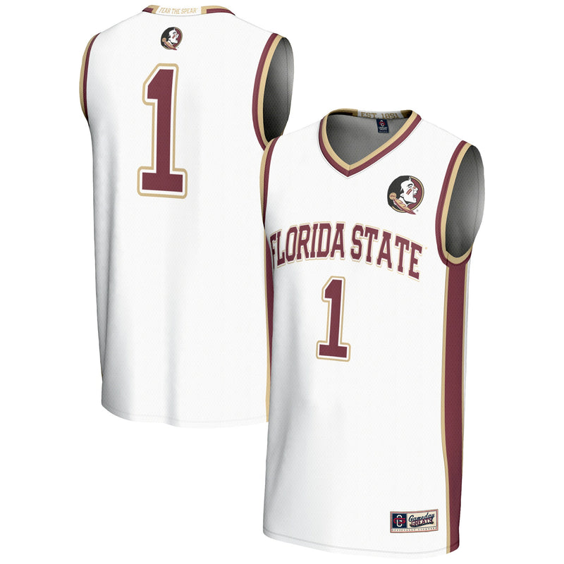 #1 Florida State Seminoles Lightweight Basketball Jersey - White