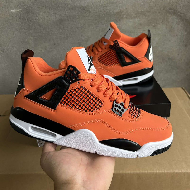 Mid Top Sneakers, Orange Black Colorway, Lace Up Design, Casual Gift for Sneaker Fans