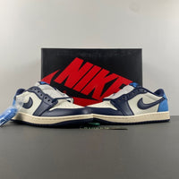 Low Top Sneakers, Beige Blue Colorway, Lace Up Design, Casual Gift for Sneaker Fans