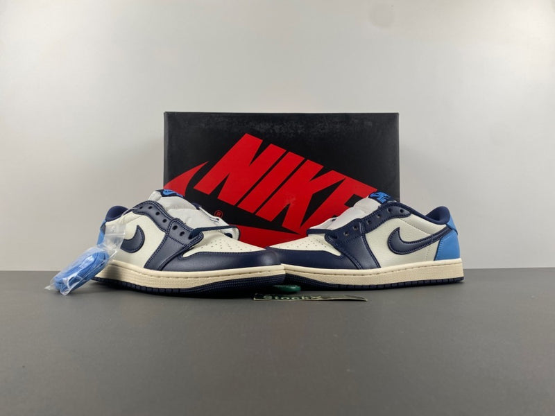 Low Top Sneakers, Beige Blue Colorway, Lace Up Design, Casual Gift for Sneaker Fans