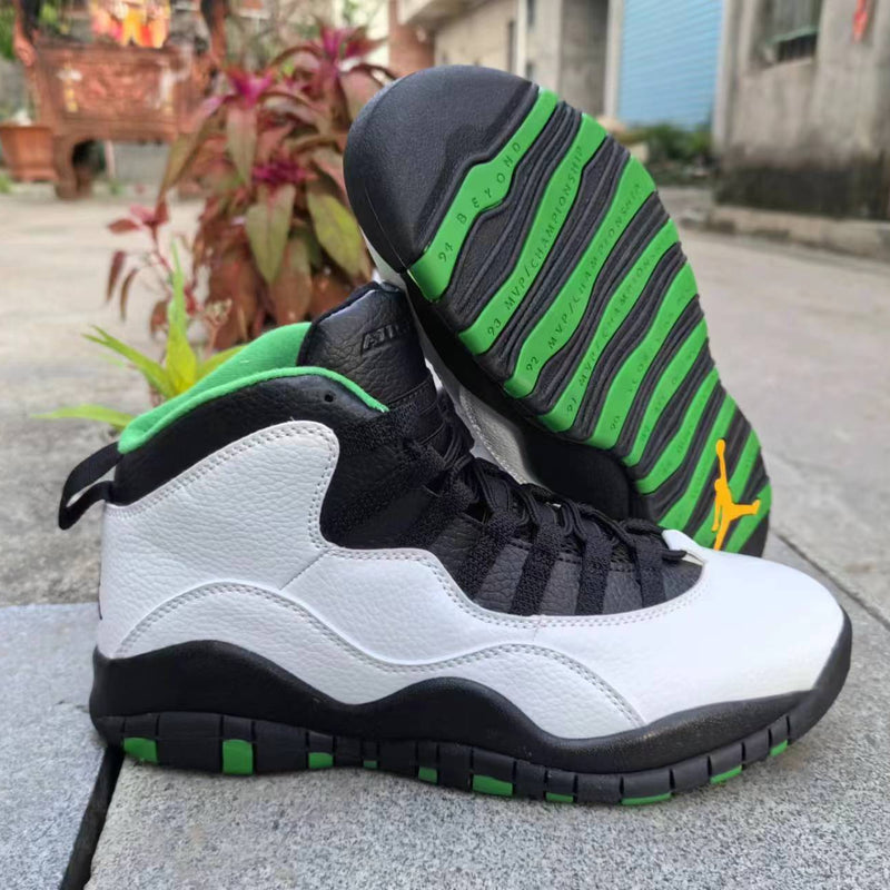 High Top Sneakers, White Black Green Colorway, Lace Up Design, Casual Gift for Sneaker Fans