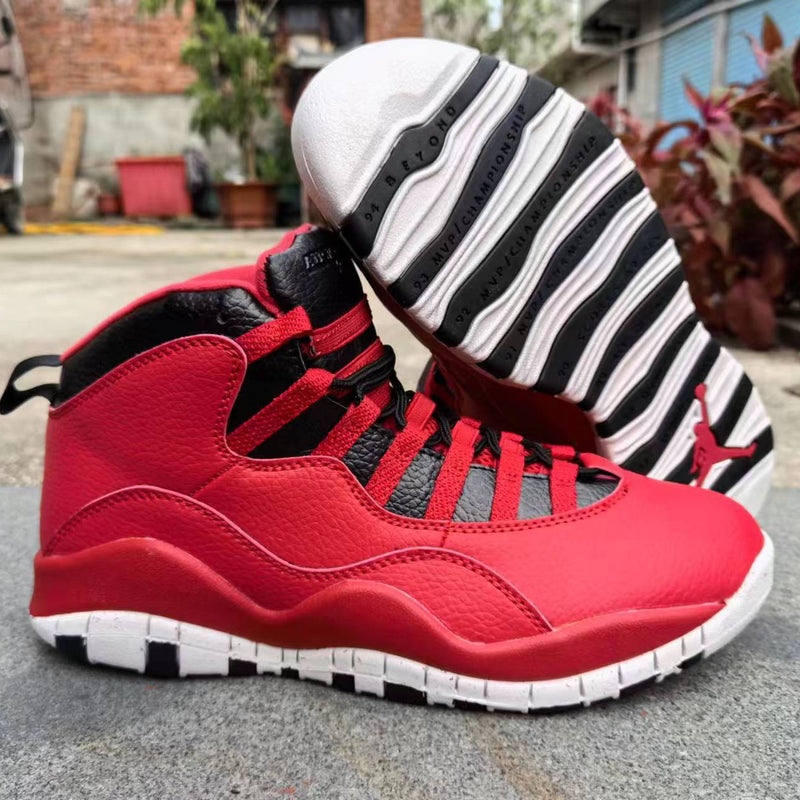 High Top Sneakers, Red Black Colorway, Lace Up Design, Casual Gift for Sneaker Fans