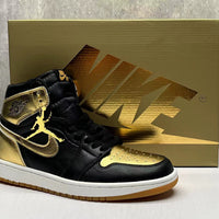 High Top Sneakers, Black Gold Colorway, Lace Up Design, Casual Gift for Sneaker Fans