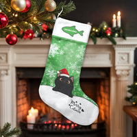 Merry Catmas Holiday Stocking, Personalized Black Cat Christmas Stocking, Custom Pet Name Christmas Stocking, Adorable Kitty Lover Holiday Decor