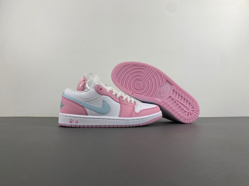 Low Top Sneakers, White Pink Colorway, Lace Up Design, Casual Gift for Sneaker Fans
