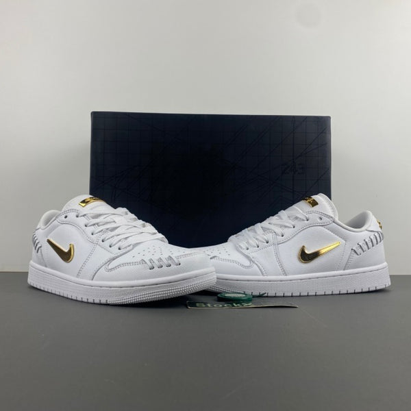 Low Top Sneakers, White Gold Colorway, Lace Up Design, Casual Gift for Sneaker Fans