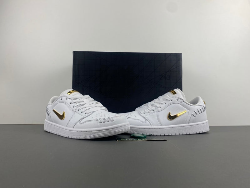 Low Top Sneakers, White Gold Colorway, Lace Up Design, Casual Gift for Sneaker Fans