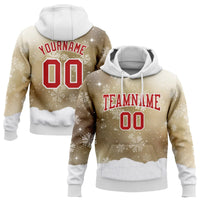 Personalized Winter Pullover Hoodie, Custom Christmas Snowflake Hoodie, Holiday Sports Sweatshirt, Stitched Name and Number Fan Hoodie