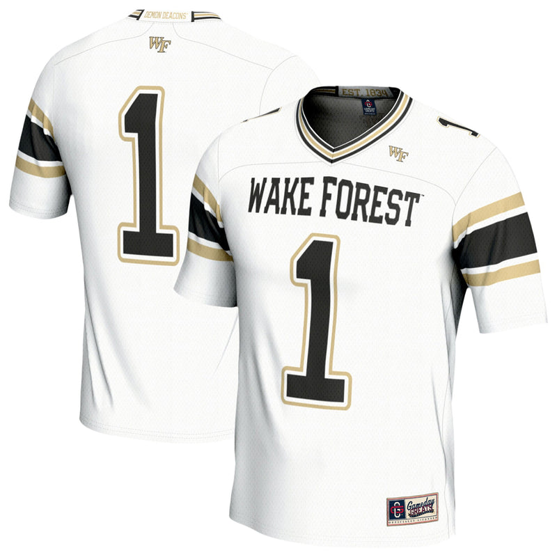 #1 Wake Forest Demon Deacons Lightweight Football Fashion Jersey - White