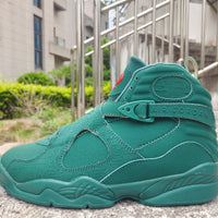 High Top Sneakers, Green Colorway, Strap Design, Casual Gift for Sneaker Fans