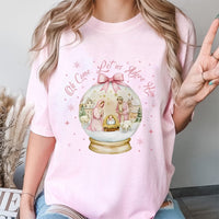 Nativity Christmas T-Shirt, Oh Come Let Us Adore Him Shirt, Snow Globe Christian Graphic Tee, Religious Holiday Shirt, Faith Xmas Tee