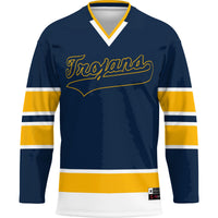 Central Alabama Community College Trojans Hockey Jersey - Navy