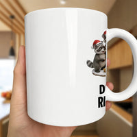 Adorable Raccoon in Santa Hat Coffee Mug, Raccoon Christmas Mug, Holiday Animal Lover Cup, Festive Winter Ceramic Mug Present
