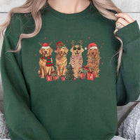 Festive Dog Holiday Sweater, Golden Retriever Christmas Sweatshirt, Adorable Pet Lover Crewneck, Winter Dog Mom Pullover, Xmas Present for Dog Mom