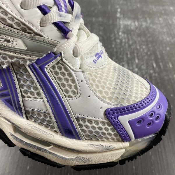 Low Top Sneakers, White Purple Colorway, Lace Up Design, Casual Gift for Sneaker Fans