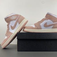 Mid Top Sneakers, White Pink Colorway, Lace Up Design, Casual Gift for Sneaker Fans