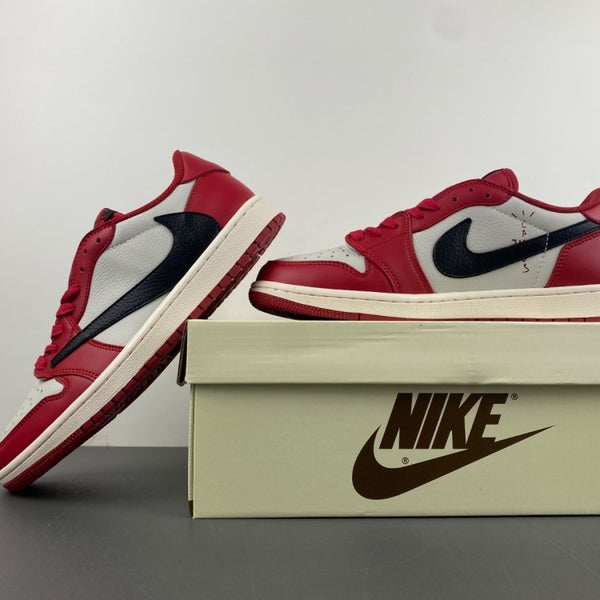 Low Top Sneakers, White Black Red Colorway, Reverse Hook Design, Lace Up Design, Casual Gift for Sneaker Fans