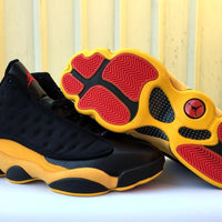 Sneakers, Black Yellow Colorway, Lace Up Design, Casual Gift for Sneaker Fans