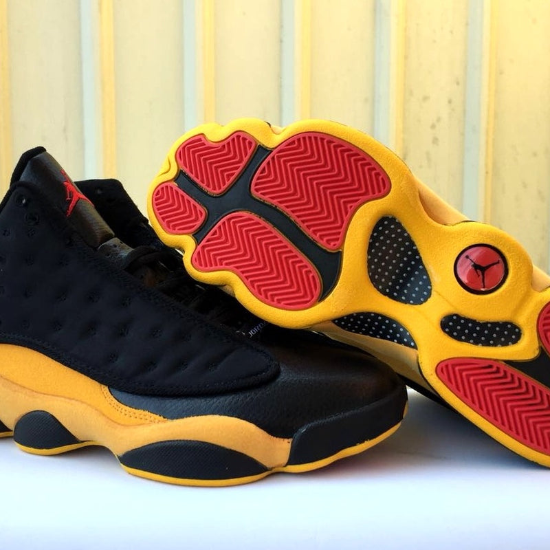 Sneakers, Black Yellow Colorway, Lace Up Design, Casual Gift for Sneaker Fans