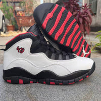 High Top Sneakers, White Black Red Colorway, Lace Up Design, Casual Gift for Sneaker Fans
