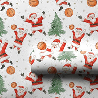 Sports Christmas Gift Wrap, Basketball Santa Wrapping Paper, Watercolor Basketball Holiday Wrapping Paper, Athlete Xmas Gift Wrapping Paper