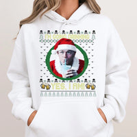 Humorous Holiday Meme Hoodie, I'm Going Drinking Yes I Am Christmas Hoodie, Retro Xmas Party Hooded Sweatshirt, Drinking Humor Pullover Hoodie