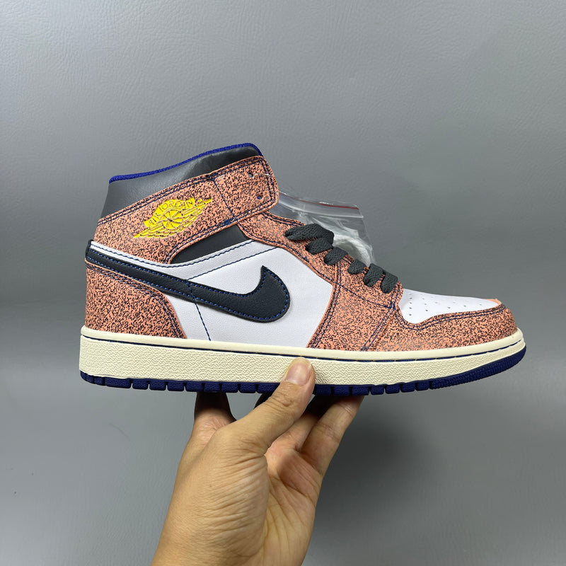 High Top Sneakers, White Black Orange Colorway, Lace Up Design, Casual Gift for Sneaker Fans