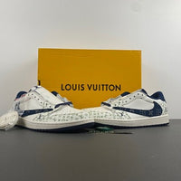 Low Top Sneakers, Blue White Colorway, Reverse Hook Design, Lace Up Design, Casual Gift for Sneaker Fans