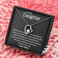 Cubic Zirconia Heart Pendant Necklace, To My Daughter Forever Love Necklace, 14K Gold Finish Jewelry, Birthday Christmas Present from Mom