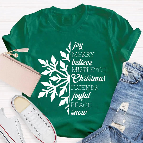 Holiday Snowflake T-Shirt, Christmas Snowflake Shirt, Winter Graphic Tee, Comfy Xmas Snowflake Shirt, Christmas Present for W