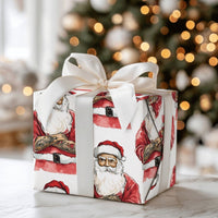 Hipster Tattoo Sleeve Santa Wrapping Paper, Tattooed Santa Wrapping Paper, Cool Alternative Christmas Wrapping Paper, Punk Gift Wrap Roll