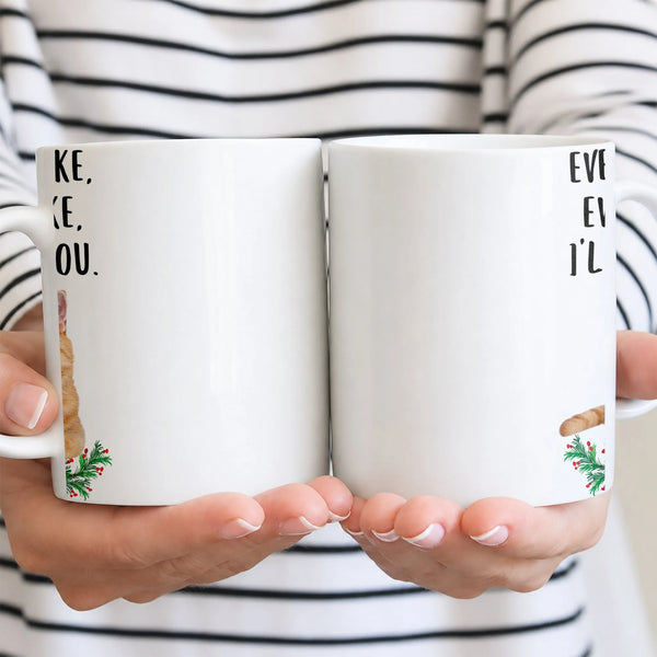 Holiday Pine and Berry Ceramic Coffee Mug, Christmas Wreath Mug, Festive Winter Botanical Cup, Xmas Morning Mug Present