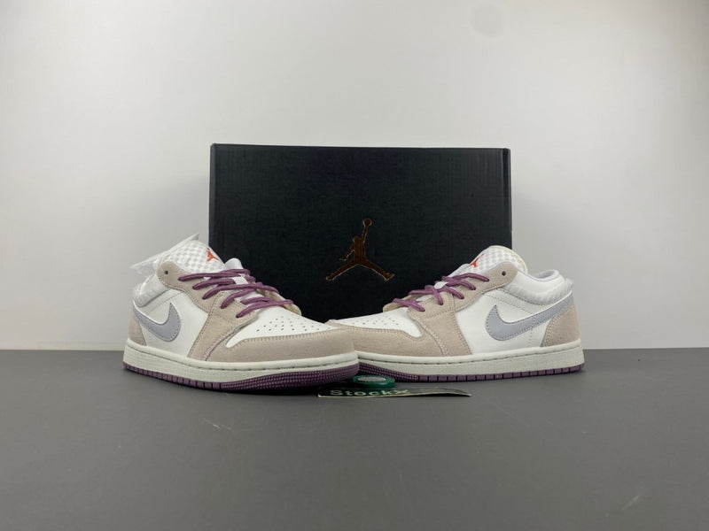 Low Top Sneakers, Purple Gray Colorway, Lace Up Design, Casual Gift for Sneaker Fans